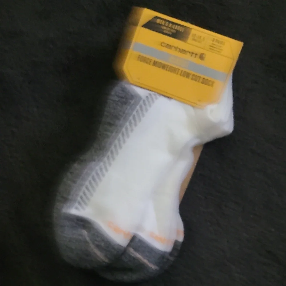 Carhartt Men's Gray and White Low Cut Socks 3 Pair new‎